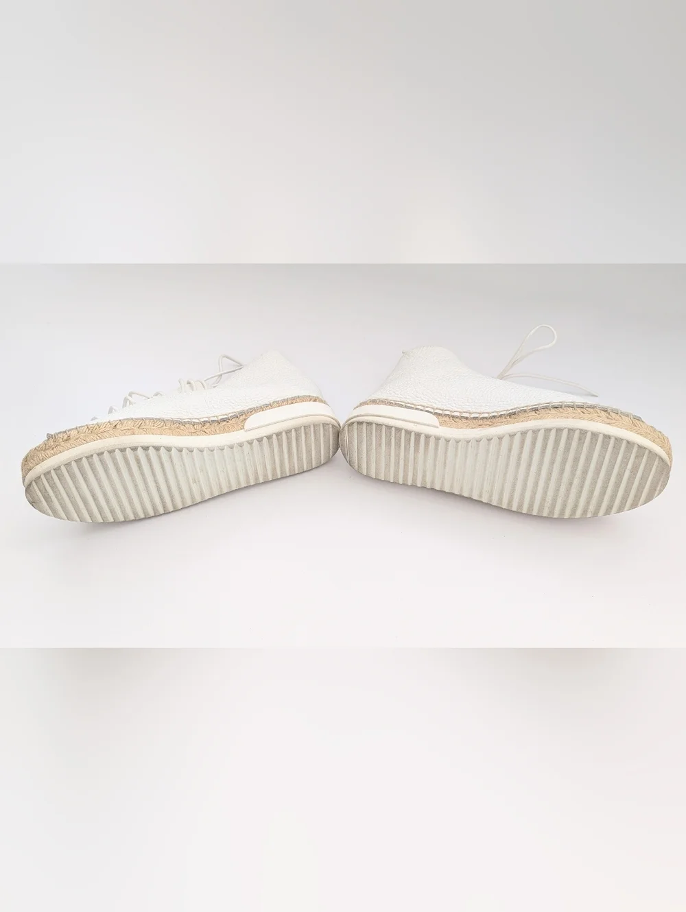 Miista Women's (Sz 36) White Leather Lace-Up Peep-Toe Espadrilles/Shoes/Sandals - Picture 10 of 16